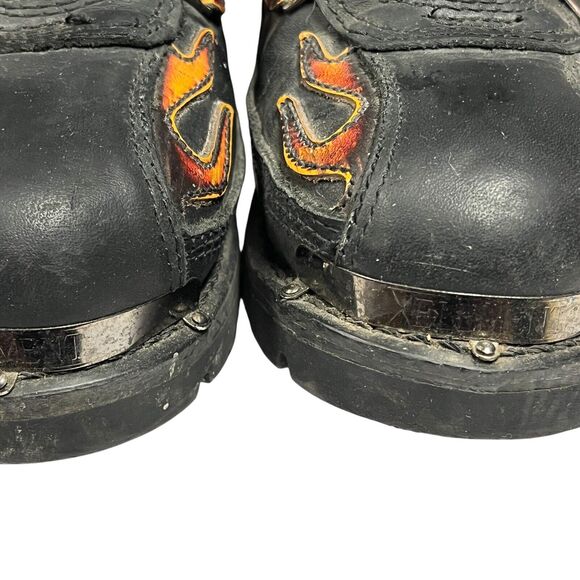 Xelement Moto Boots Women Size 6.5 Black With Flames Leather Chunky Insulated - Picture 9 of 15